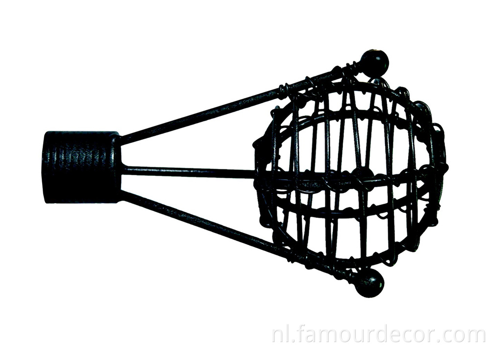Iron Bird's Nest Curtain Rod Black